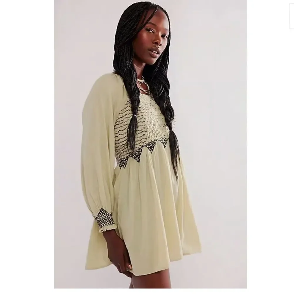 FREE PEOPLE What A Feeling Tunic - Sage Combo - Picture 2 of 9